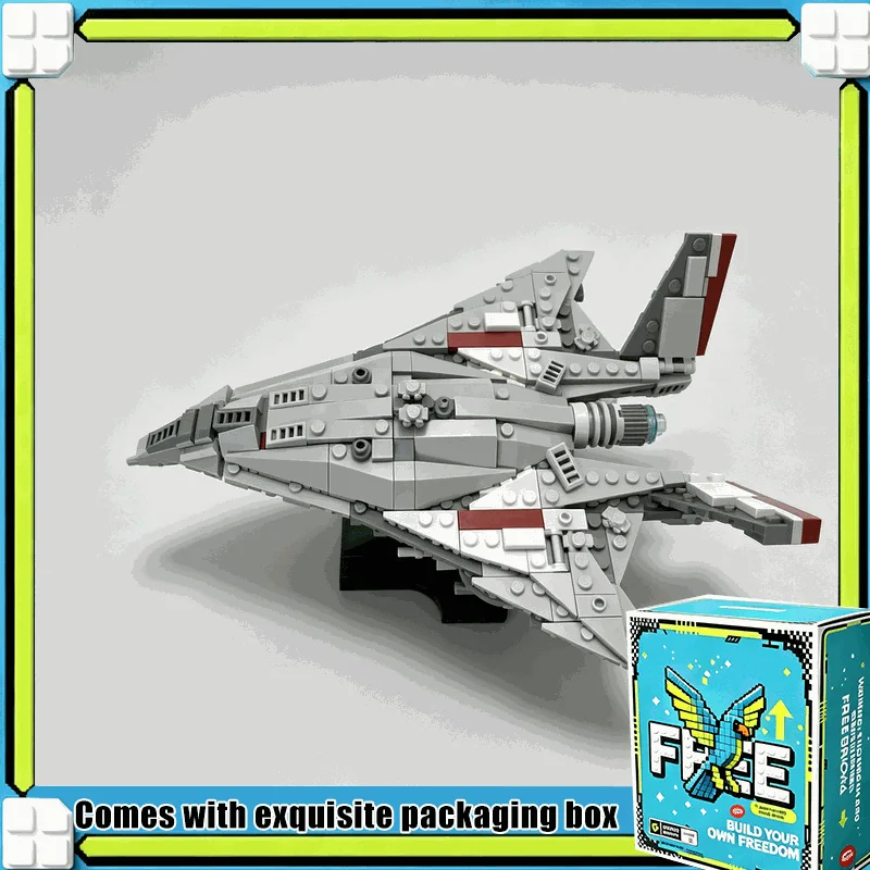 337PCS Space Battle Galactic Wedge Shaped Command Cruiser MOC Building Blocks Set Medium Scale Display DIY Assembly Toy Gift