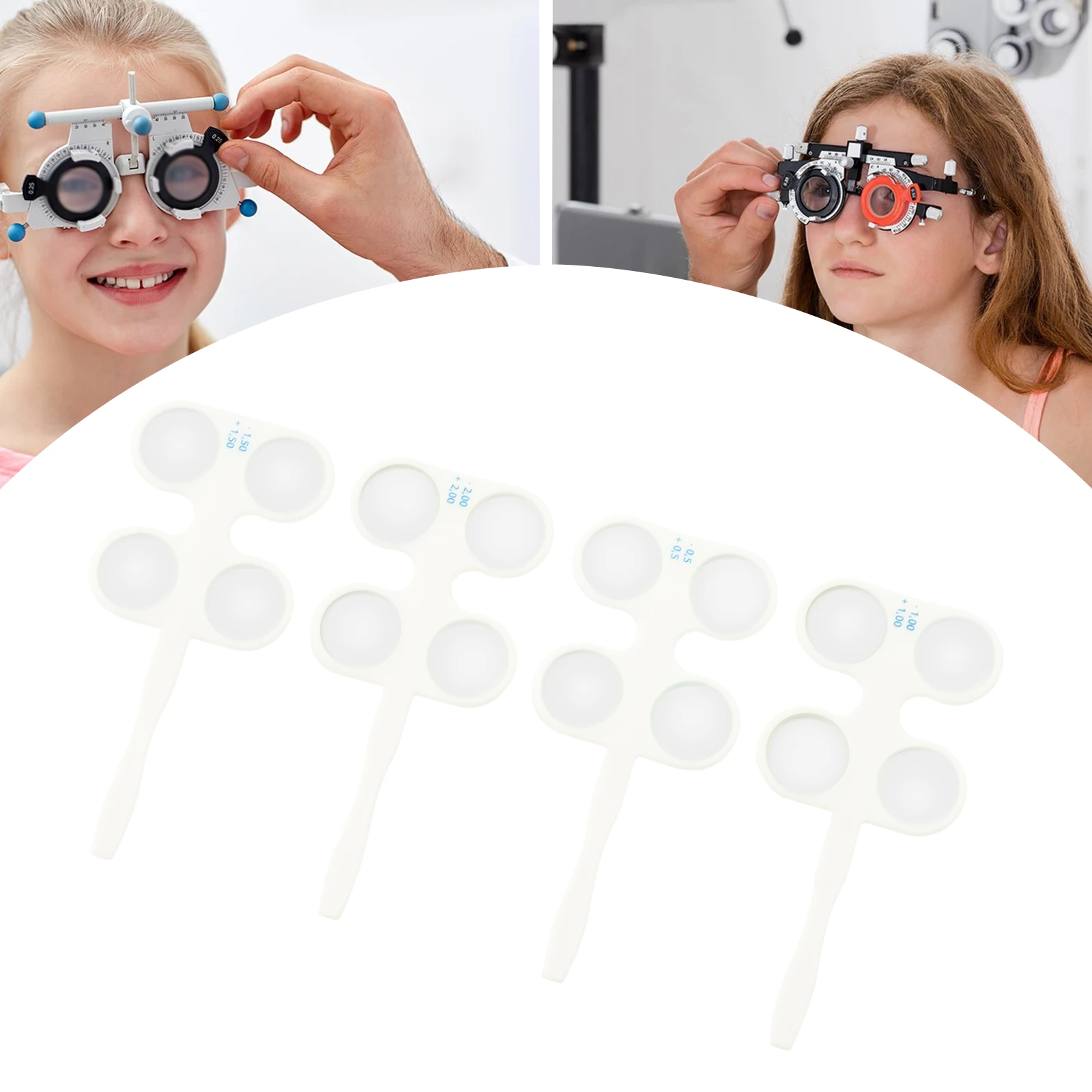 4PCS Optical Optometry Flip Trial Lens Flipper Handle Kit For Confirmation Test