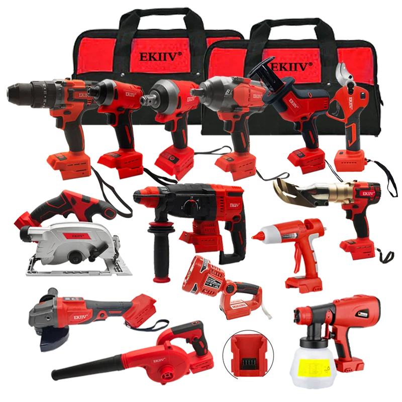 Hardware Electrical Power Combo Kit Cordless Herramientas Drill Machine Set Other Hand Wrench Tool Box Set Tools Kit Tool Sets - Image 6
