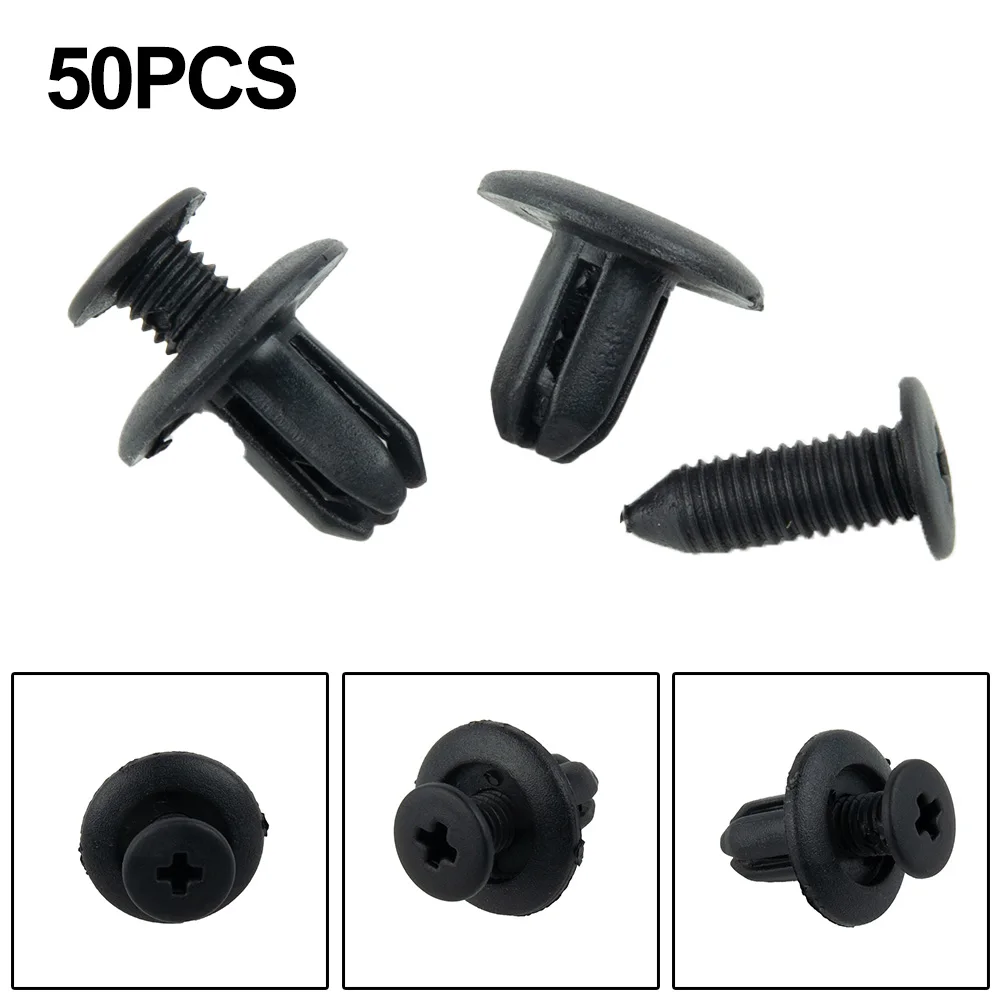 Tornillos de plástico para guardabarros de parachoques, accesorios de fijación para coche, Toyota Focus, Kia, Interior, 8mm, 50 piezas