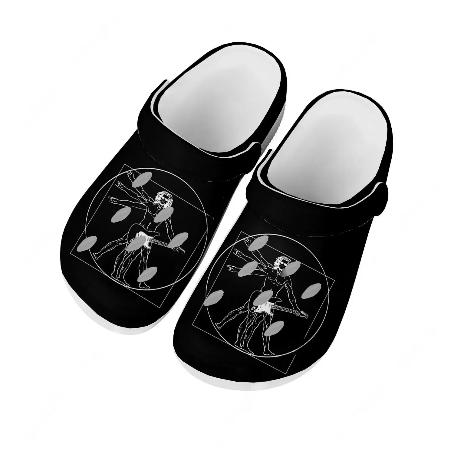 

Водные сандалии Vitruvian Man Guitar Da Vinci для мужчин и женщин, высококачественные модные сабо для дома и сада, индивидуальные пляжные шлепанцы с отверстиями