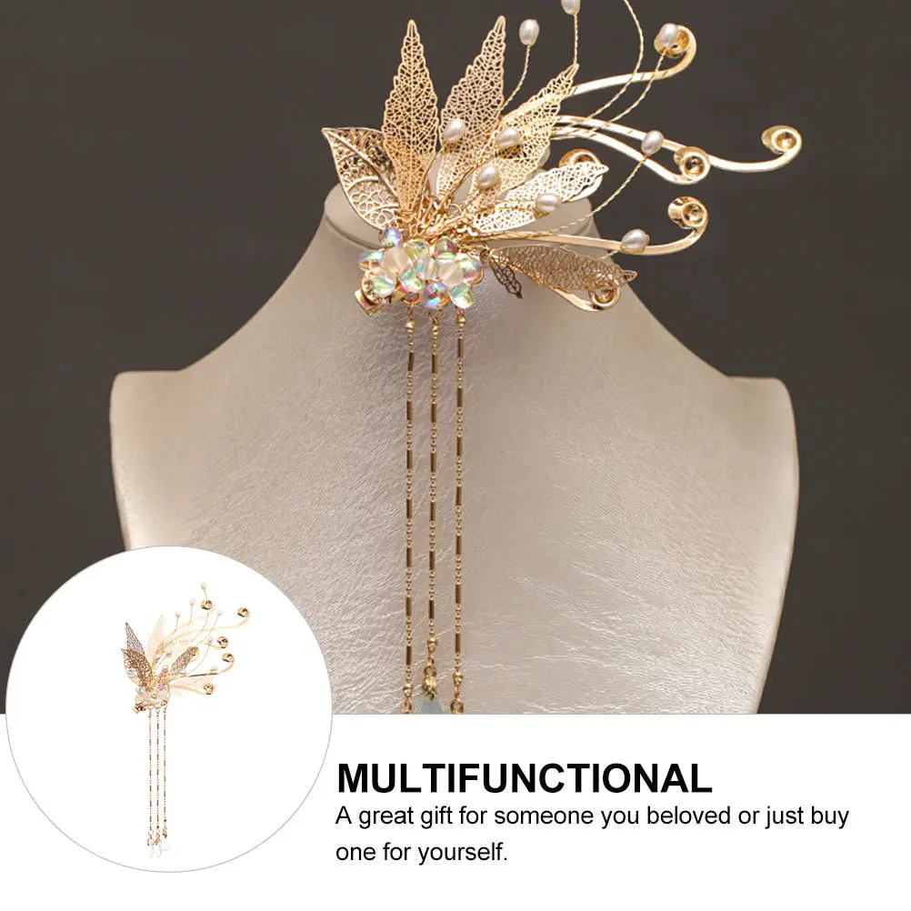 

Retro Chinese Beads Hair Clip Tassel Hairpin Pearl Hair Stick Pin Vintage Style for Wedding Party Prom Banquet