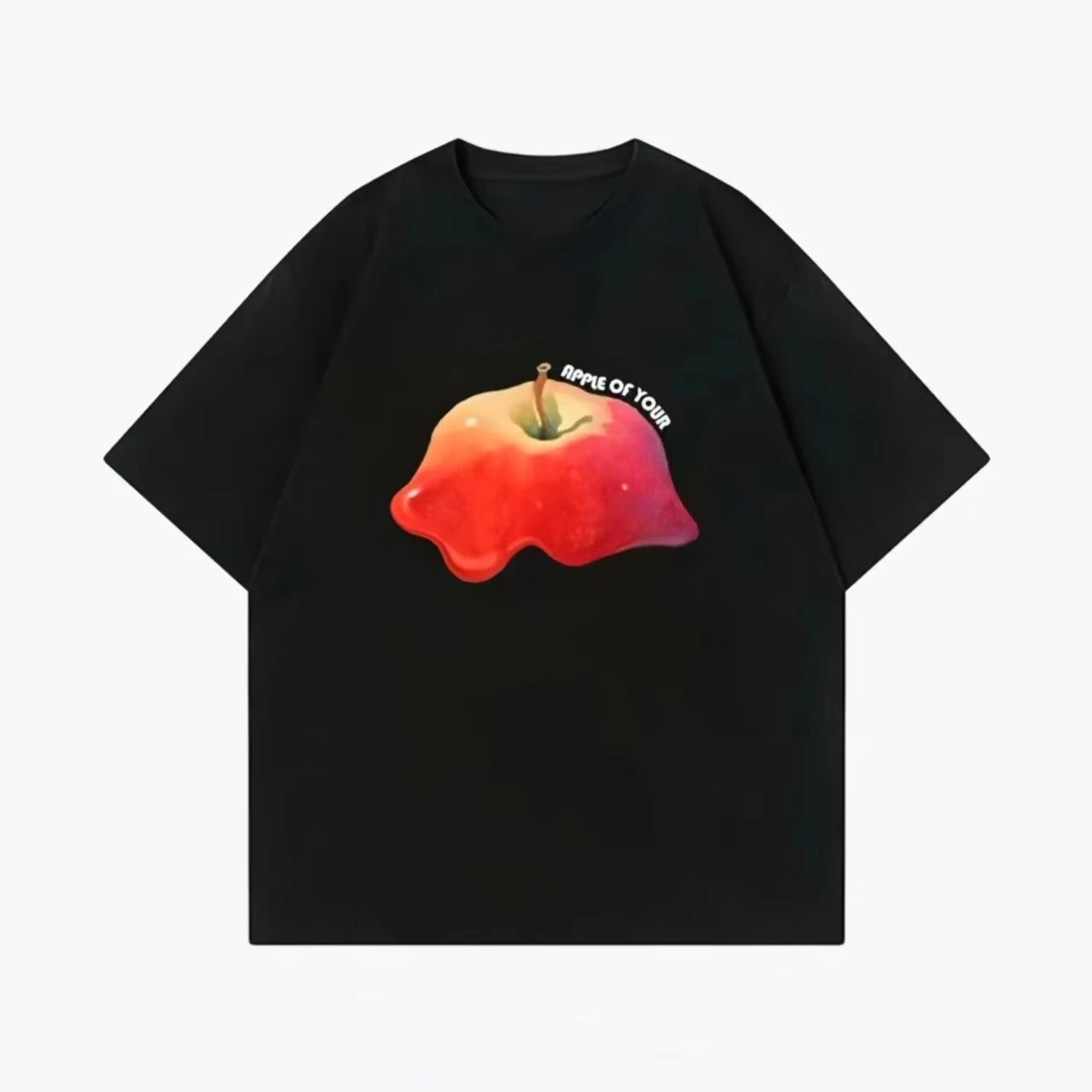 Fun Apple 2025 Américain Doux Et Cool Nouveau Camiseta Imprimé En Coton Pour Hommes Et Femmes Rétro Garçons Manches Courtes