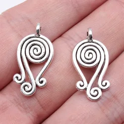 WYSIWYG 20pcs 27x12mm Antique Silver Color Spiral Vortex Charms Swirl Charms Pendant For DIY Jewelry Making Jewelry Findings