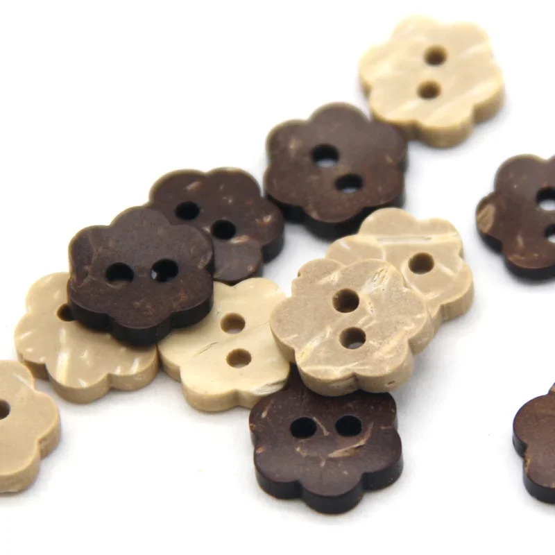 HENGC 11mm Mixed Flower Wood Buttons For Crafts Children Scrapbooking Baby Shirt DIY Decorative Sewing Accessories Wholesale