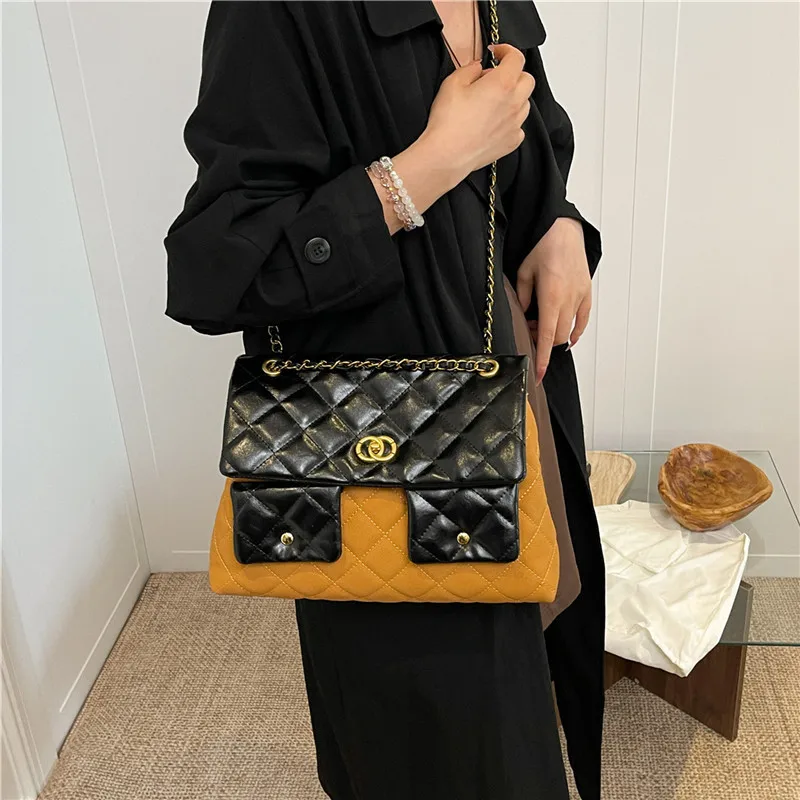 

2025 Новая роскошная большая женская сумка-тоут, стильная стеганая сумка на плечо, просторная рабочая сумка, дизайнерский кошелек