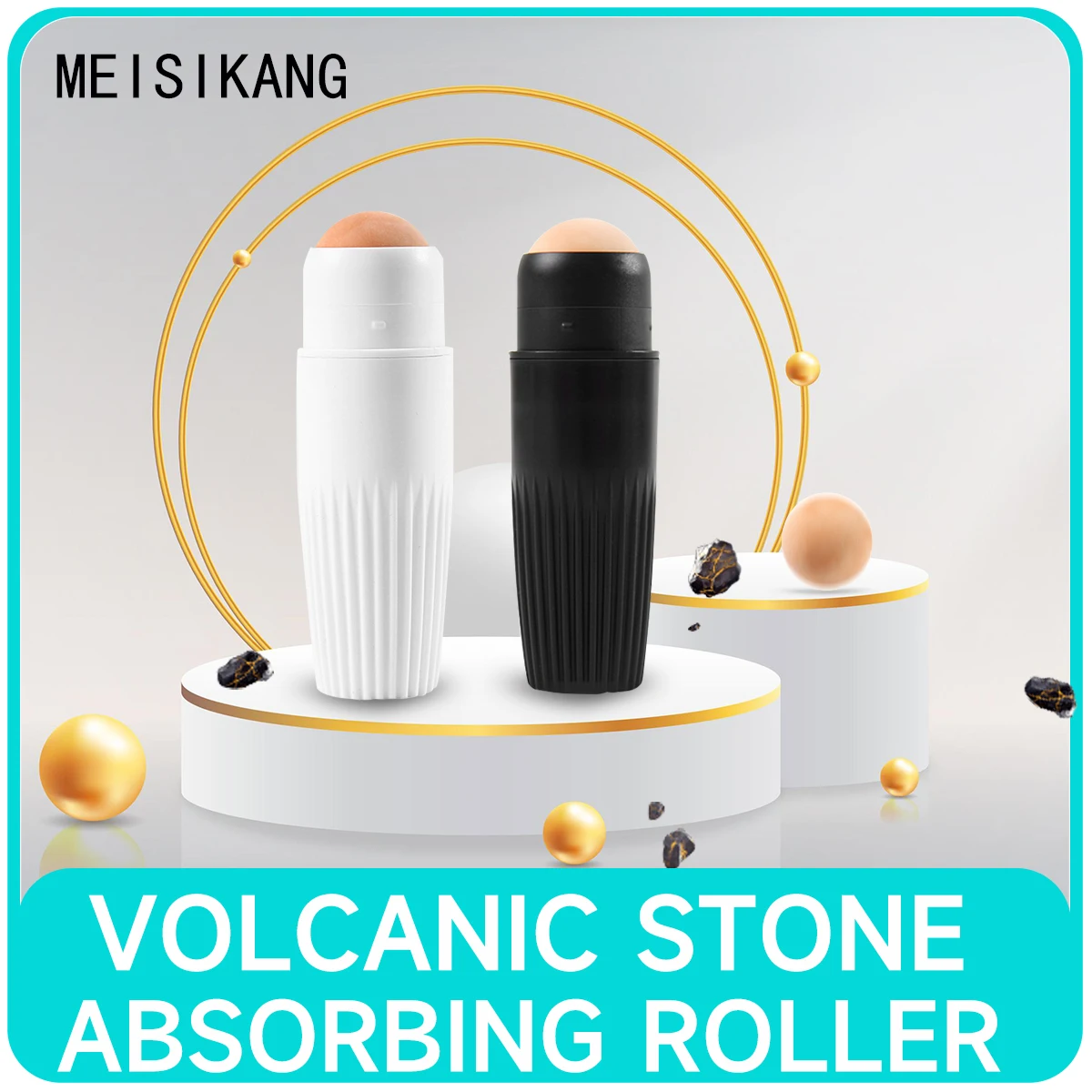 MEISIKANG Natural Volcanic Stone Beauty Skin Care Facial Oil Absorbing Washable Oil-Absorbing Face Roller