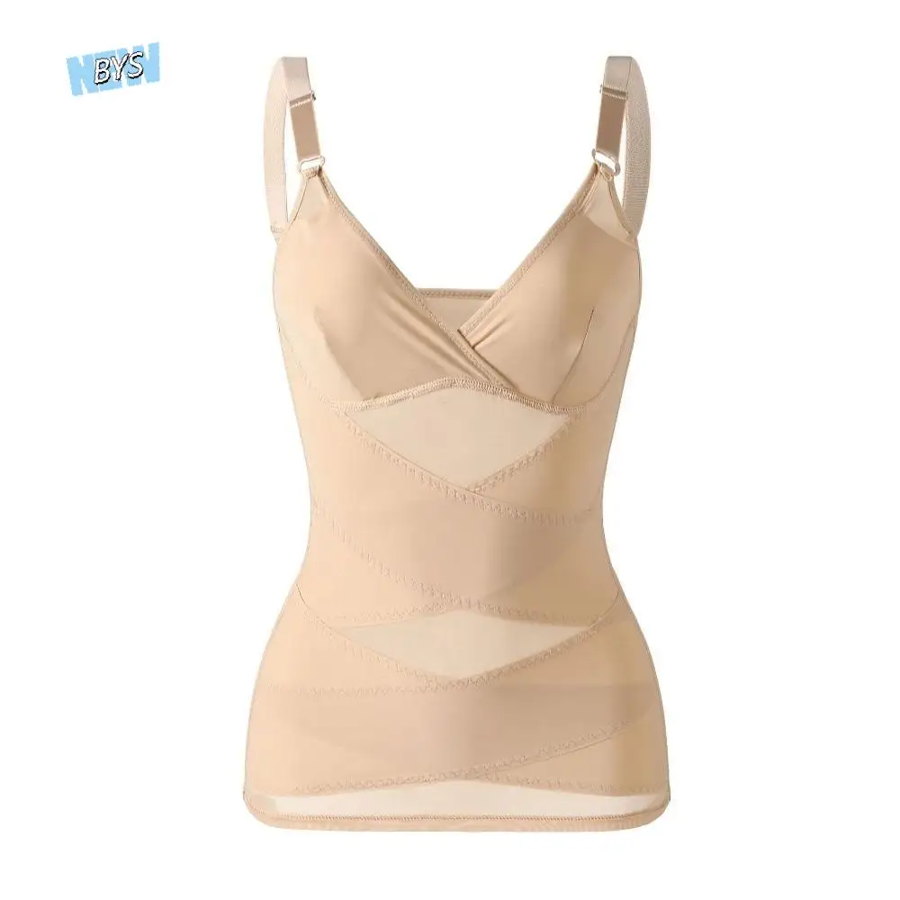 

Cross Belt Camisole Body Shaper Belly Contracting Tummy Control Slimming Shapewear Vest Deep V Women Seamless Underwear Girls