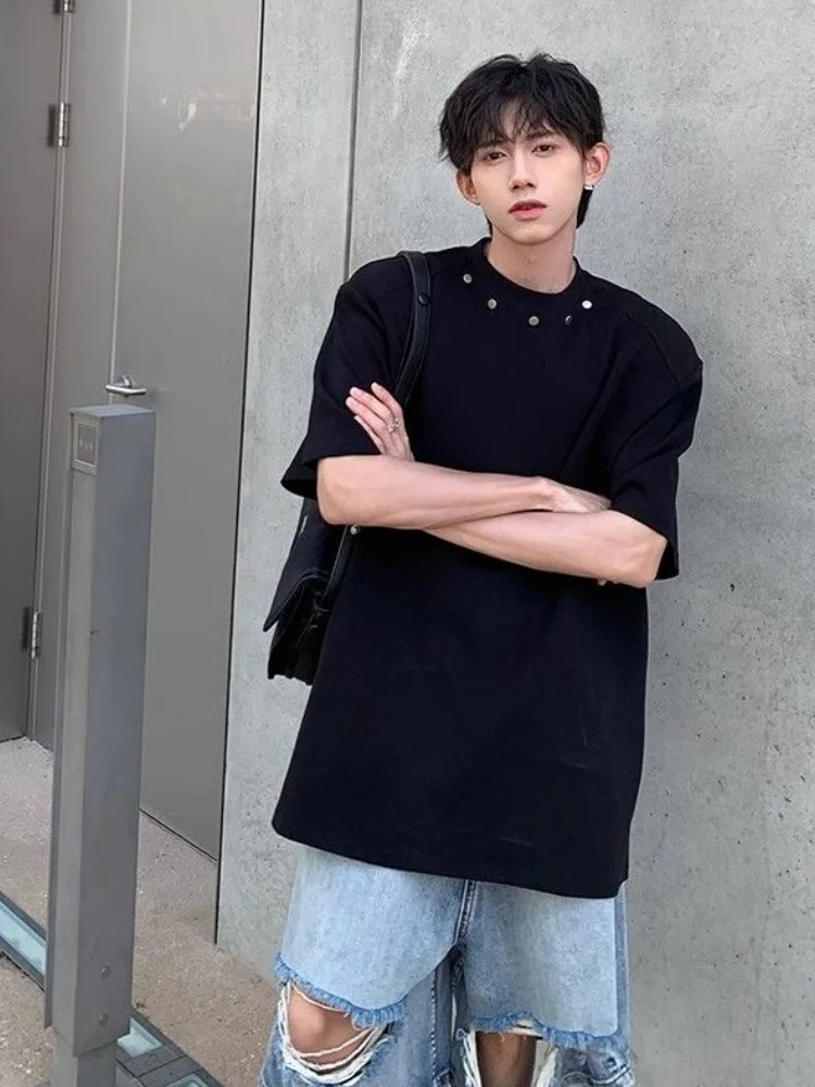 

Мужская футболка с мягкой подкладкой на металлических пуговицах, летний дизайн, уникальный универсальный ort Sve American High Street Haome Ha...