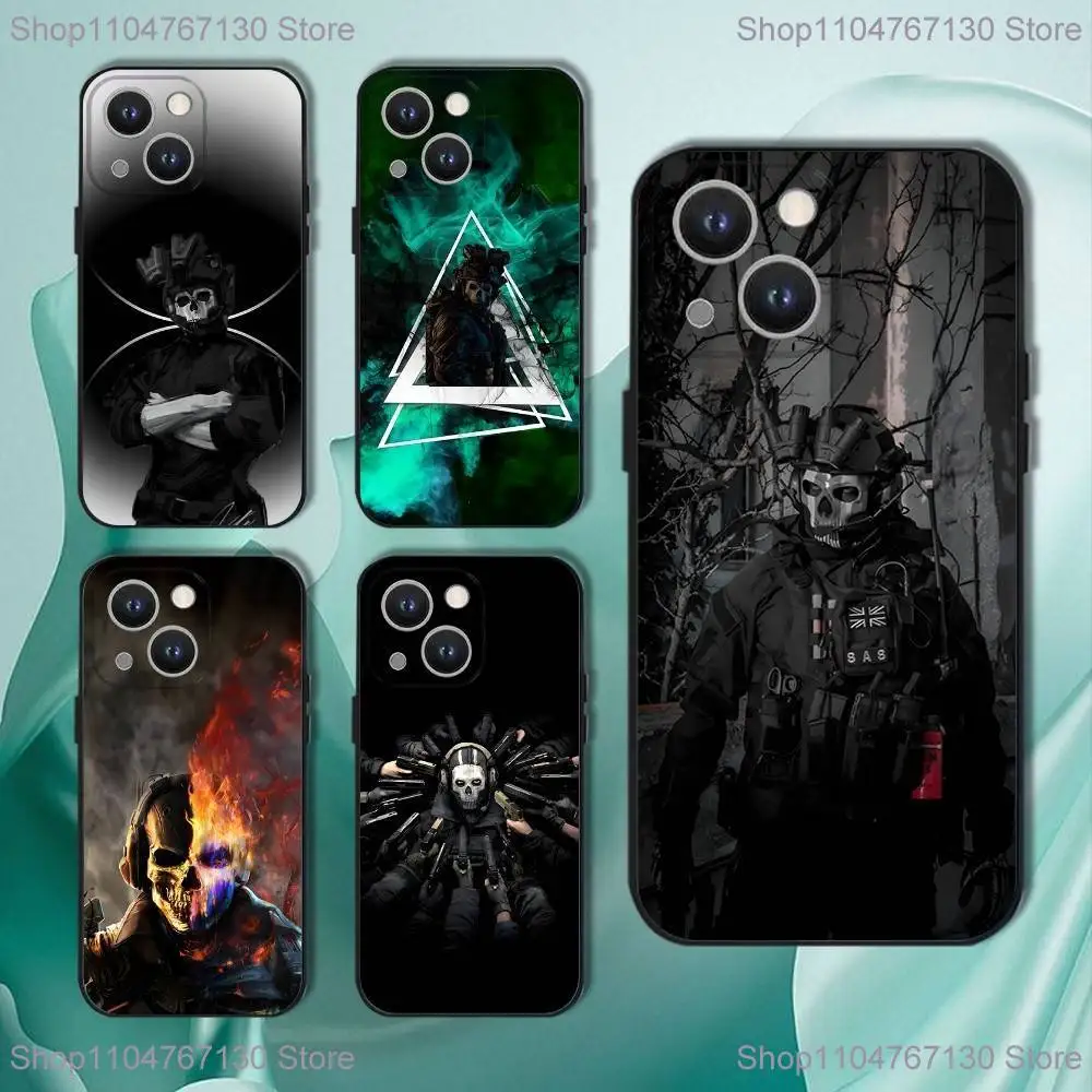 حافظة هاتف COD Call Of Duty G-Ghost لهاتف iPhone 16,15,14,13,12,11,Pro,XS,Max,XR,Plus,E,SE4,غطاء ناعم أسود صغير
