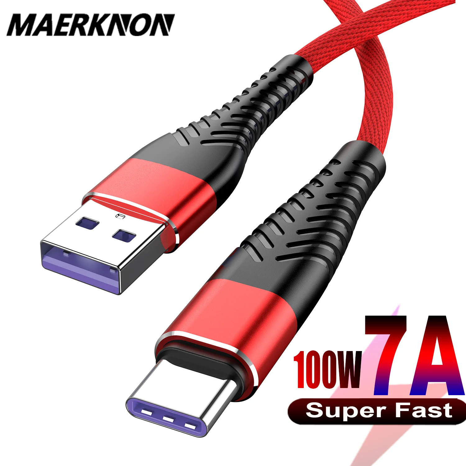 7A 100W USB C Cable Fast Charging Type C Date Cable For Samsung Huawei Xiaomi 12 USB C Phone Charger Cable 0.25m 1m 2m 3m