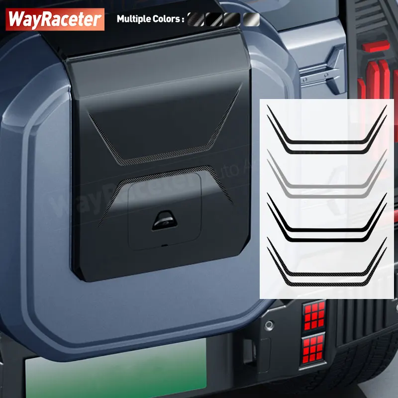

Matte BlackRear Trunk Decal Back Spare Wheel Tire Cover Carbon Fiber Vinyl Sticker For Chery Jetour T2 Traveller 2024 2025 2023