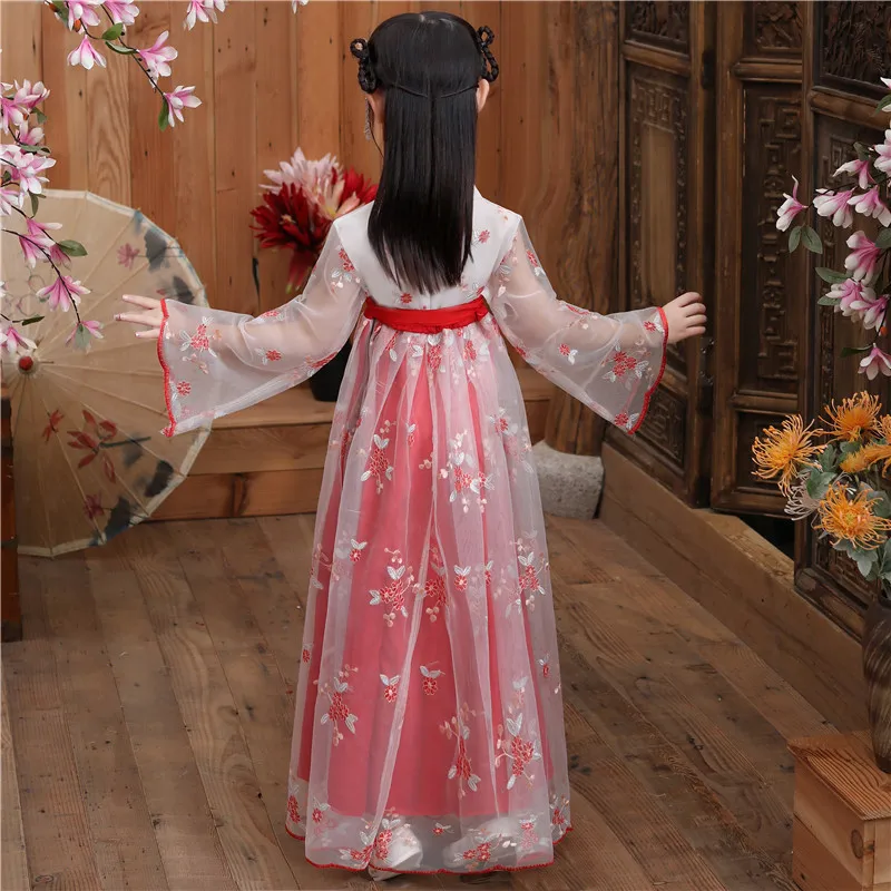 Hanfu فتاة الصيف ملابس الأطفال الاطفال الجنية تانغ زي فستان الأميرة رداء fille الزي الطفل فساتين الحفلات الفتيات