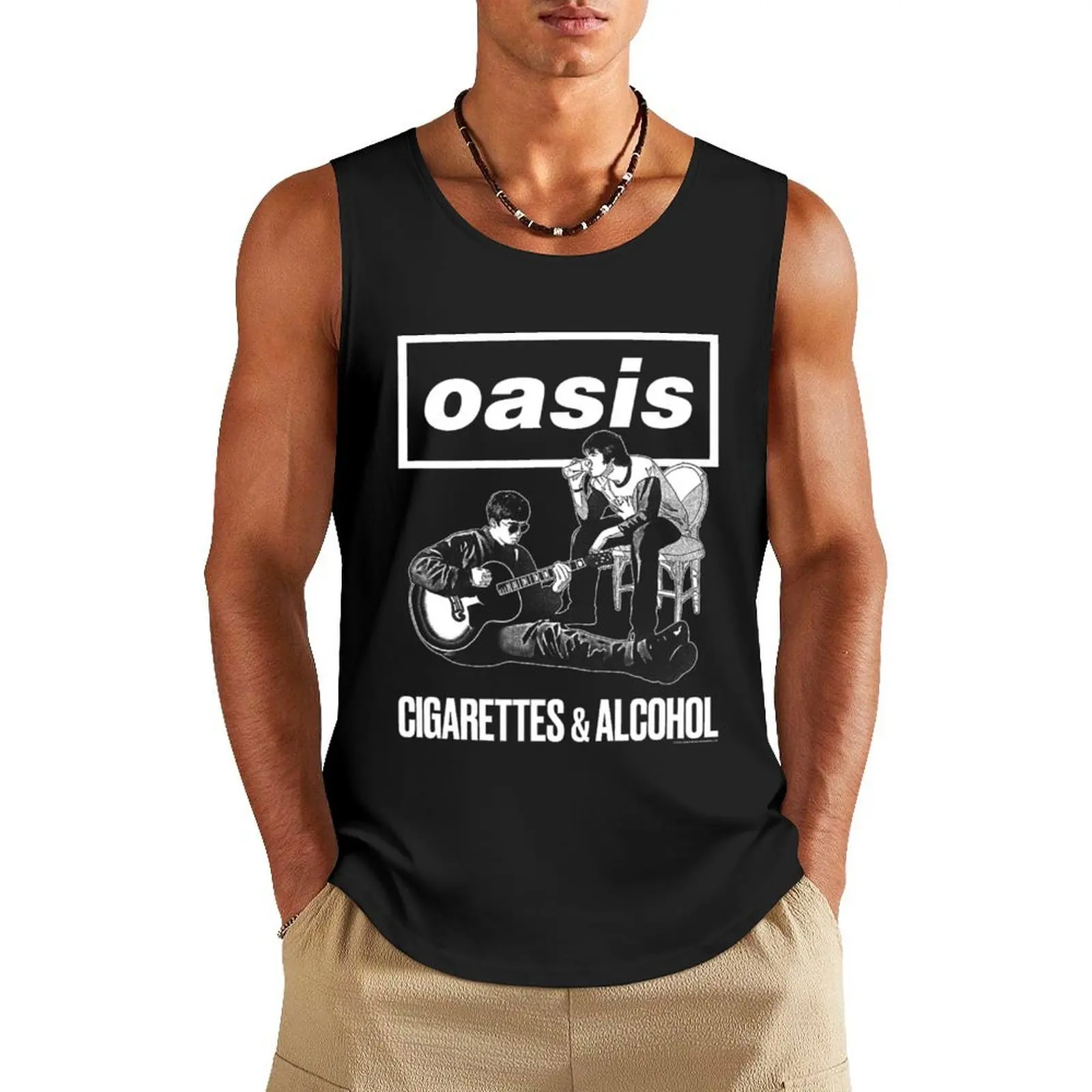 

Oasis Cigarettes And Alcohol For Rock Fan, Gift For Men, For Women Tank Top gym clothes man fitness anime gym Body man