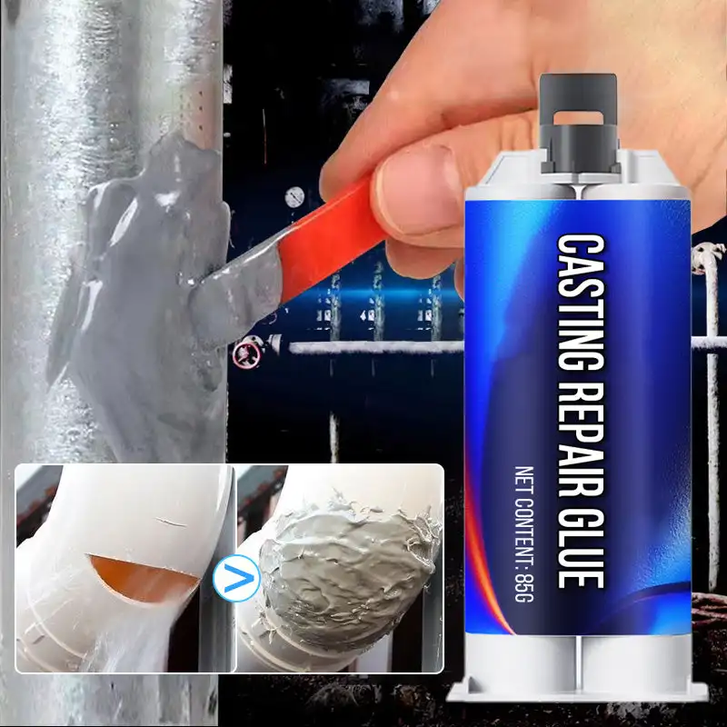 80g Casting Repair Glue High Temperature Resistant Liquid Metal Repair Glue 2 In1 Industrial AB Glue Sealant Cold Welding Glue