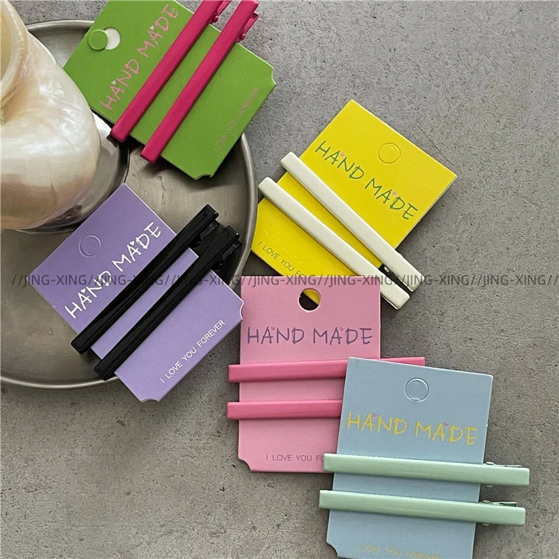 

Милые разноцветные металлические заколки для челки, пара модных универсальных заколок для волос, простые стильные заколки для женщин и девушек на каждый день