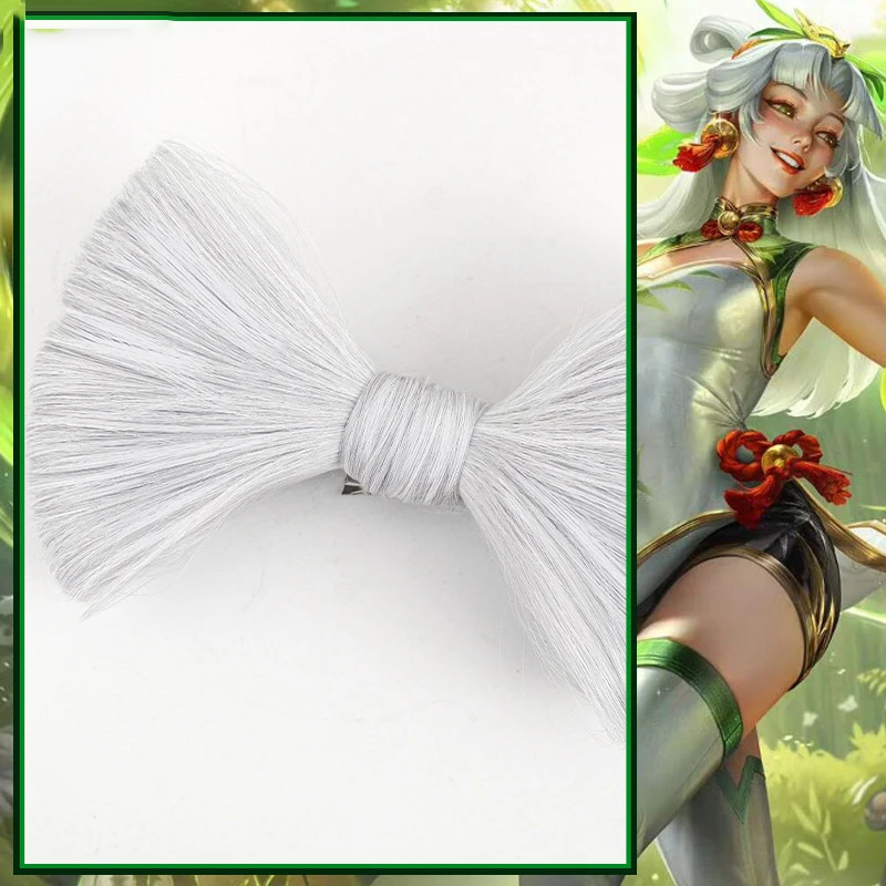 게임 LOL 팬더 팰 럭스 코스프레 가발 실버 그레이 내열성 합성 머리카락 여성 할로윈 파티 카니발 역할 놀이 소품