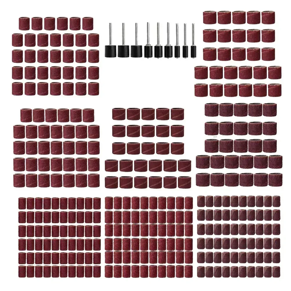 338pcs/set Sanding Drums Kit For Dremel Sanding Bands Bits Rotary Tool Sanders Mandrels For Drill WoodWorking Accessories