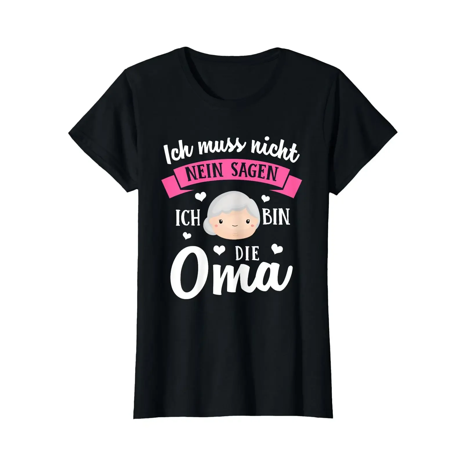 T Shirt with German Text Ich Muss Nicht Nein Sagen Bin Die Oma Language vintage Washed Stylish Slightly fashion Soft