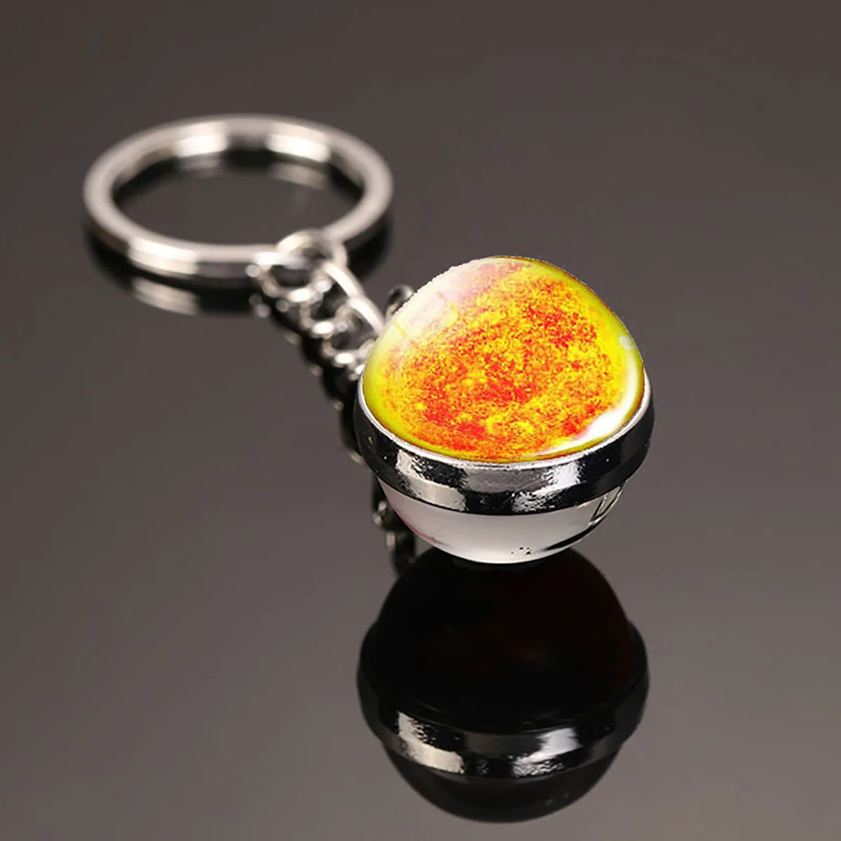 Leuchtender Universum-Stern-Schlüsselanhänger Sonnensystem-Erde-Anhänger Galaxie-Nebel Doppelseitiger Glaskugel-Schlüsselanhänger Charm-Accessoires – Detail 10