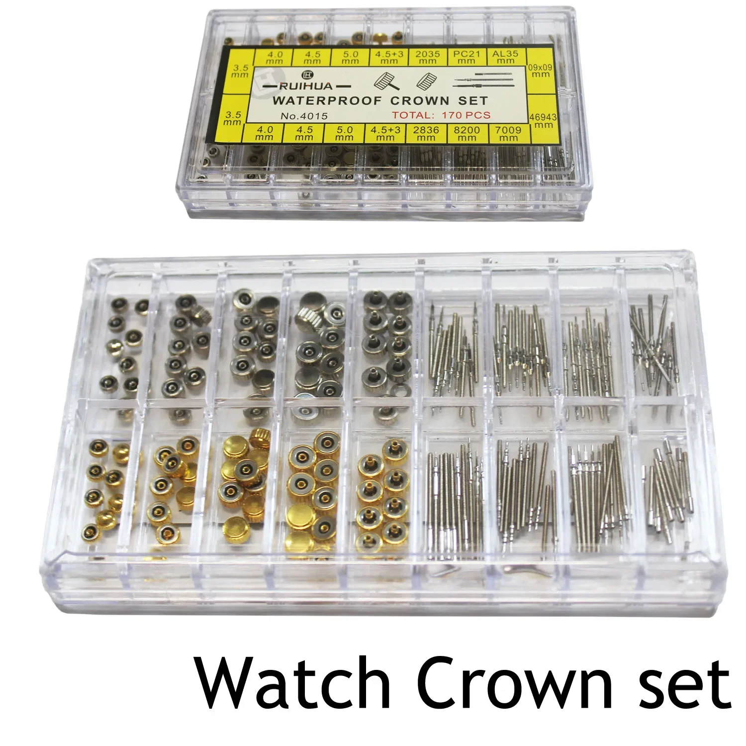 Multisize Watch Winding Stem Extender Extension Bar + Crowns Replacement Part Stainless Steel Watch Repair Accessory Watch Maker