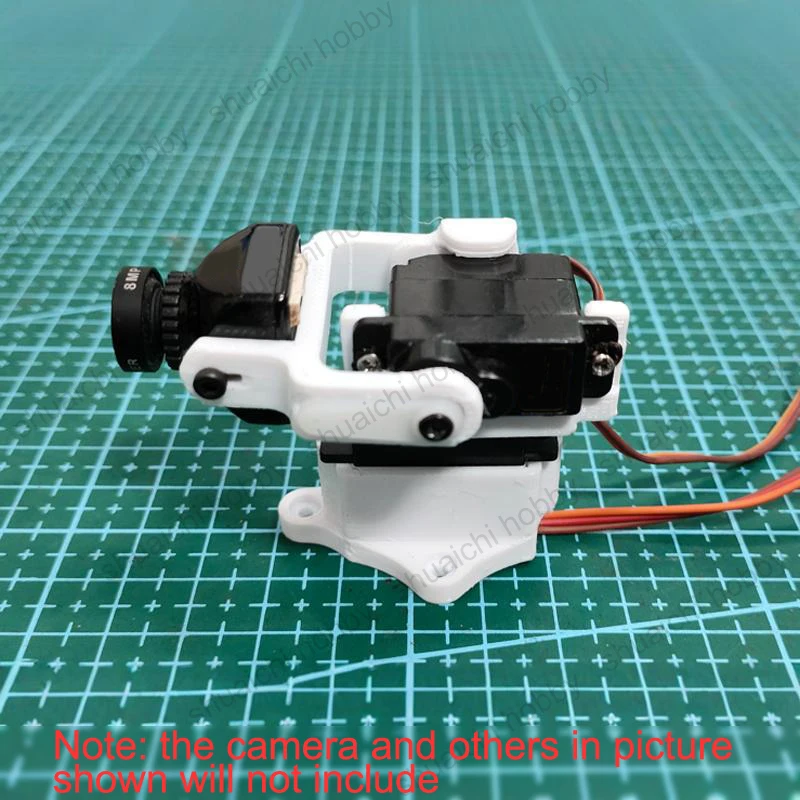 1Set Dual Servo Gimbal Bracket 3D Printed Camera Pan/Tilt Stand with 2PCS Metal Steering Gear for Fixed Wing Airplane FPV Drone