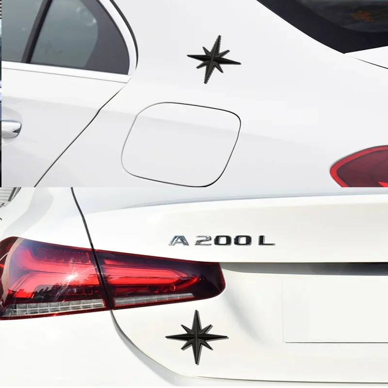 Car Styling 3D Metal Creative Guide Star North Polaris Rear Trunk Fuel Tank Cap Decal Motorcycle Decoration Sticker Accessories