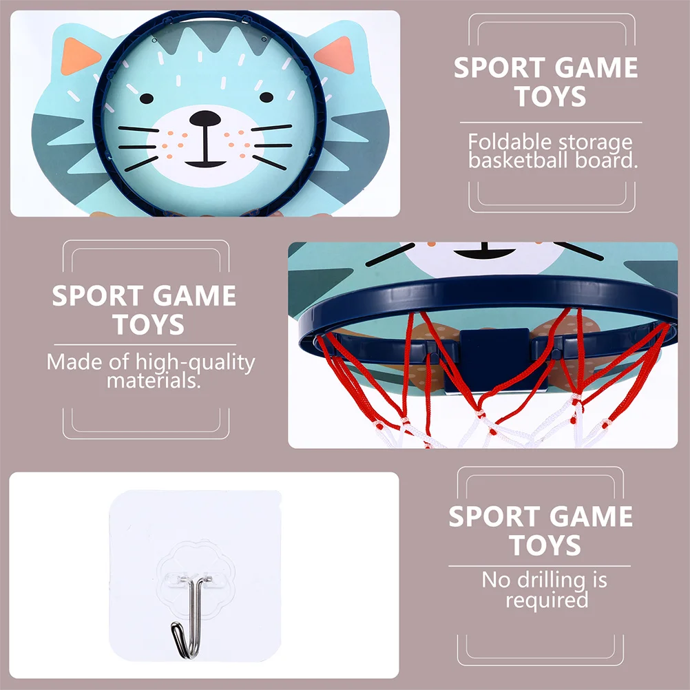

1 Set Wall-Mounted Basketball Stand Kids Indoor Premium Plastic Cartoon Patterned Wall Hanging Board Game Plaything For Children