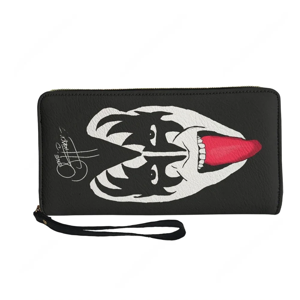 Gene The Demon Simmons Kiss Custom Wallet Purse Mens Womens Teenagers Zipper Long Wallets Double Print  Portable Wallet Gift Bag view 2