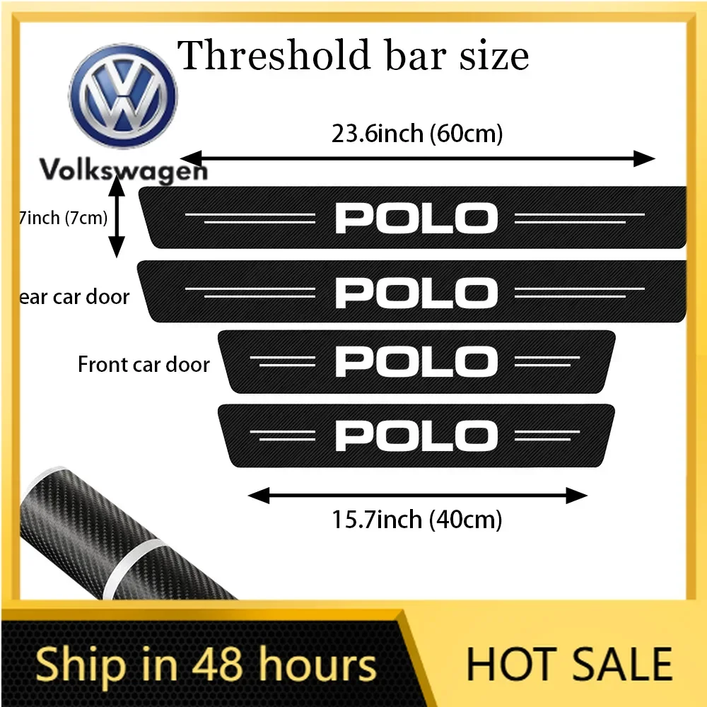 

VW 2026 Hot for Volkswagen VW POLO Badge 6R 6N 6N2 6C 9N 9N3 Rline R Line Car Door Sill Scuff Threshold Stickers Trunk Anti Scra