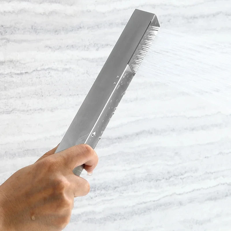 Rainfall Shower Sets Square Stainless Steel Concealed Shower Set Nickel Color Into Wall Two Functions Shower Faucet