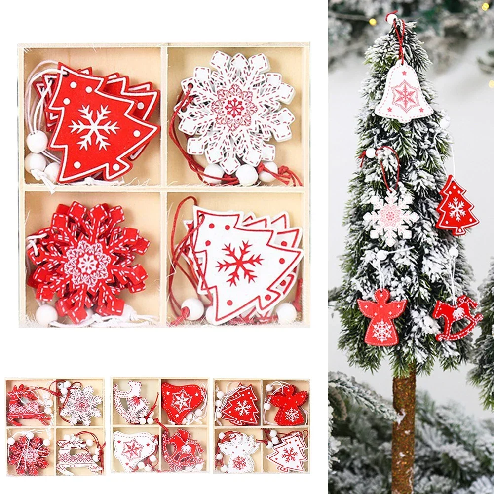 Christmas Wooden Pendant Merry Christmas Tree Decoration For Home 2024 Christmas Ornament Xmas Navidad Gifts Happy New Year 2025