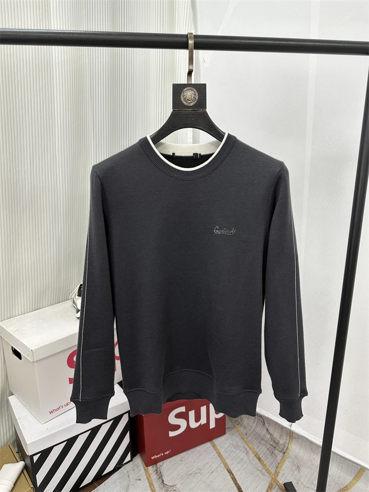 

Утепленный шерстяной вязаный свитер с круглым вырезом из смесового волокна, мужской повседневный теплый пуловер для осени и зимы, приятный к телу, модный