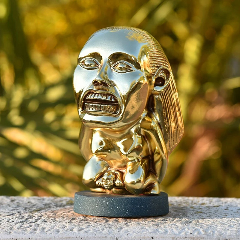 Estátua de Fertilidade Resina Dourada, Escultura Indiana Jones Idol com Escala do Olho, Caçadores da Arca Perdida Cosplay Props