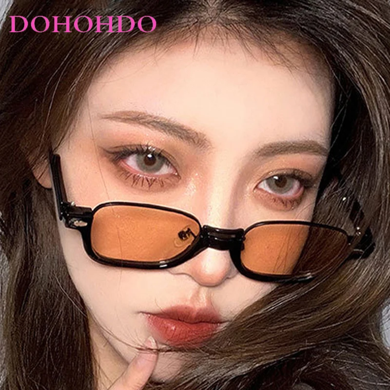 

Luxury Brand Metal Square Half Frame Women Sunglasses Retro Small Frame Men Sunglass Outdoor Driving Eyewear Female Lentes UV400