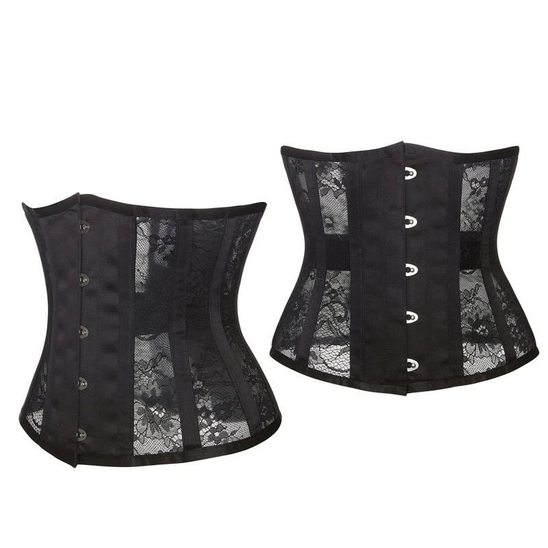 14 Steel-Boned Heavy Duty Black Waist Training Corsets Shaper Hourglass Body Shaper Gift for Valentine's Day