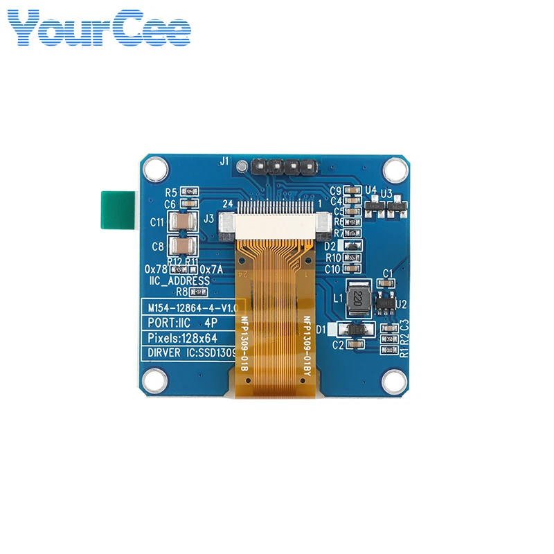 1.54 inch OLED Display LCD Screen 4pin/7pin Module SSD1309 Driver Serial Port Screen 128*64 24PIN Spliced Type Display