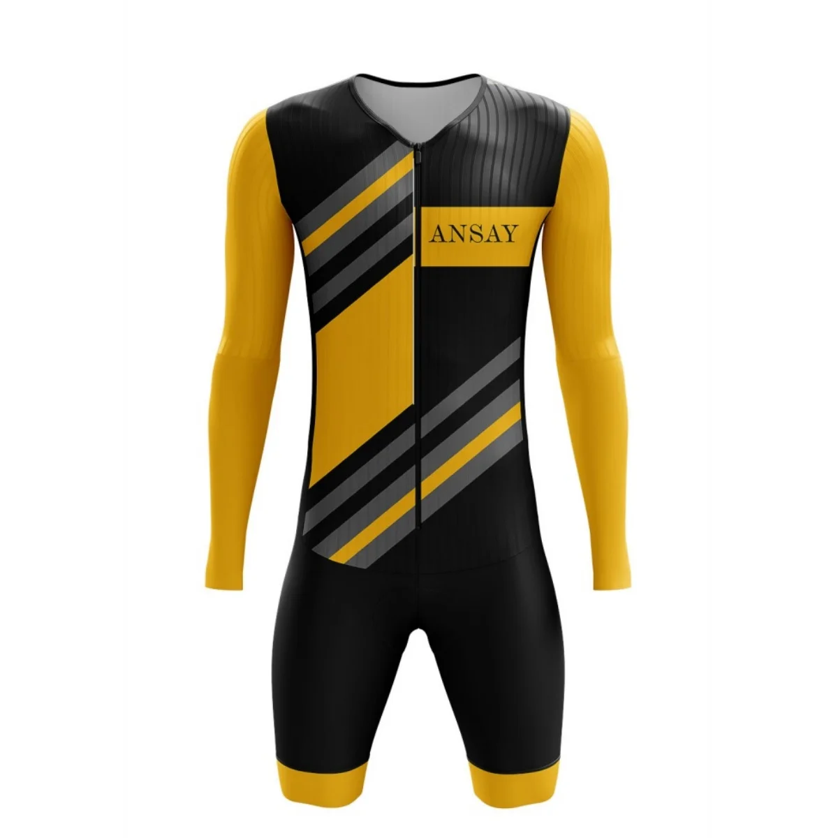 

Ansay Cycling Long Sleeve Skinsuit Gel Pad For Log Time Riding Jumpsuit Sun Protection Bodysuit Breathable Road Speedsuit