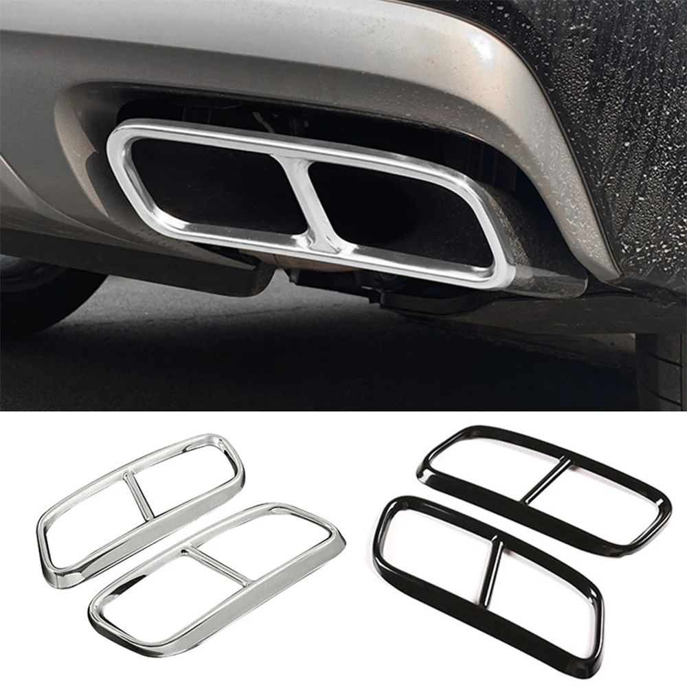 

For Audi Q7 4M 2016 2018 Car Styling Tail Throat Frame Trim Exhaust Pipe Cover Stickers Stainless Steel Automobiles Accessories