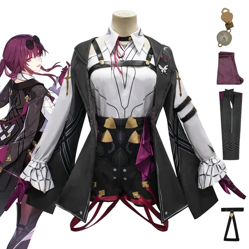 

Star Rail Honkai Косплей Костюм Хэллоуин Костюм с париком Kafka Outfit Uniforma; 2,c'4,h.