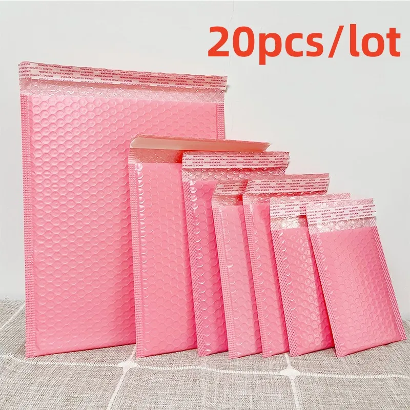 20pcs Bubble Mailers Pink Poly Bubble Mailer Self Seal Padded Envelopes Gift Bags Black/blue packaging for small businesses