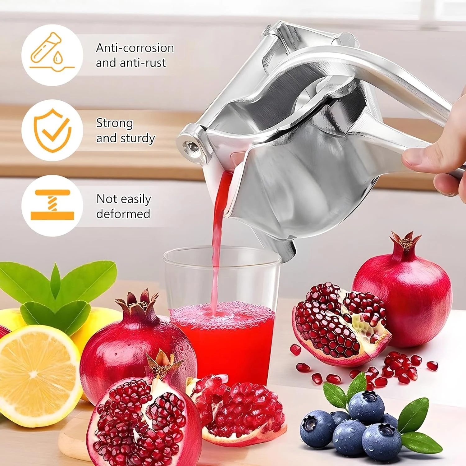 Real Aluminum Alloy Lemon Squeezer Citrus Juicer Hand Press Heavy Duty Manual Juicer Fruits Extractor Orange Grapefruit Presser