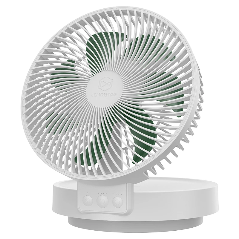 

USB FAN 1000MAH Foldable Battery Powerful Auto-oscillating Remote Light Portable Household Table Fan RECHARGEABLE FAN 11W