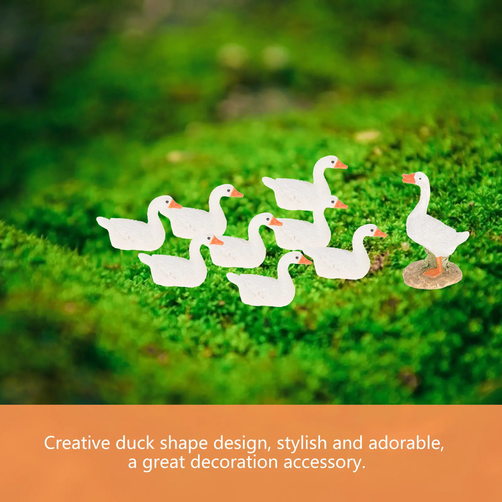 26Pcs Miniature Duck Garden Ornaments Resin Micro Landscape Dairy Duck Adornments for Bonsai Home Outdoor Decoration Miniature