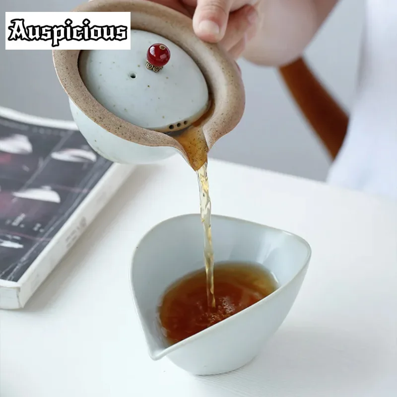 160ml Creative Coarse Pottery Kiln Variable Glaze New Tea Sea Ceramic Fair Cup Tea Dispenser Public Cup Uniform Kung Fu Tea Set image 4