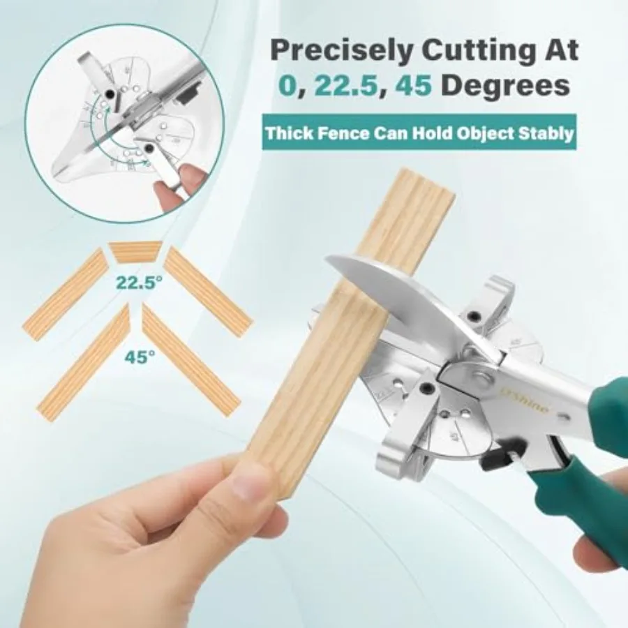 Degree Miter Shears, 22.5 45 and 90 Degree Multi Angle Base Shoe Cutter with 30% Effort Saving, Hand Trim Cutter for Shoe Moldi