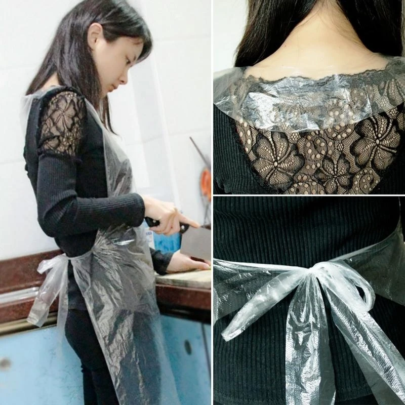 25pcs Multifunctional Disposable Apron Cooking Painting Waterproof For Men Women top sale