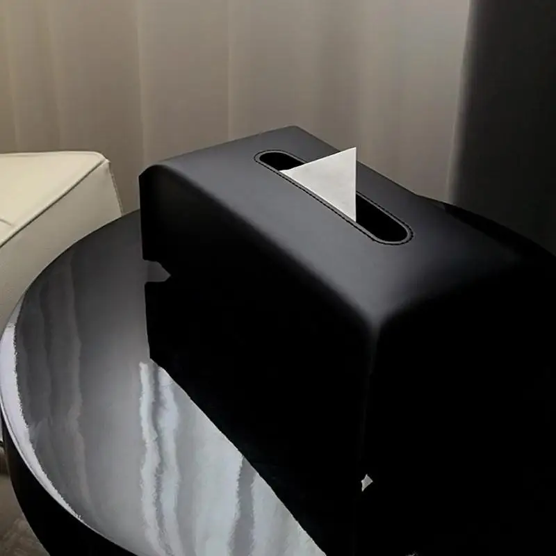 

Luxury Leather Tissue Holder Napkin Box Elegant Storage for Modern Home Office Car Bedside Paper Cover