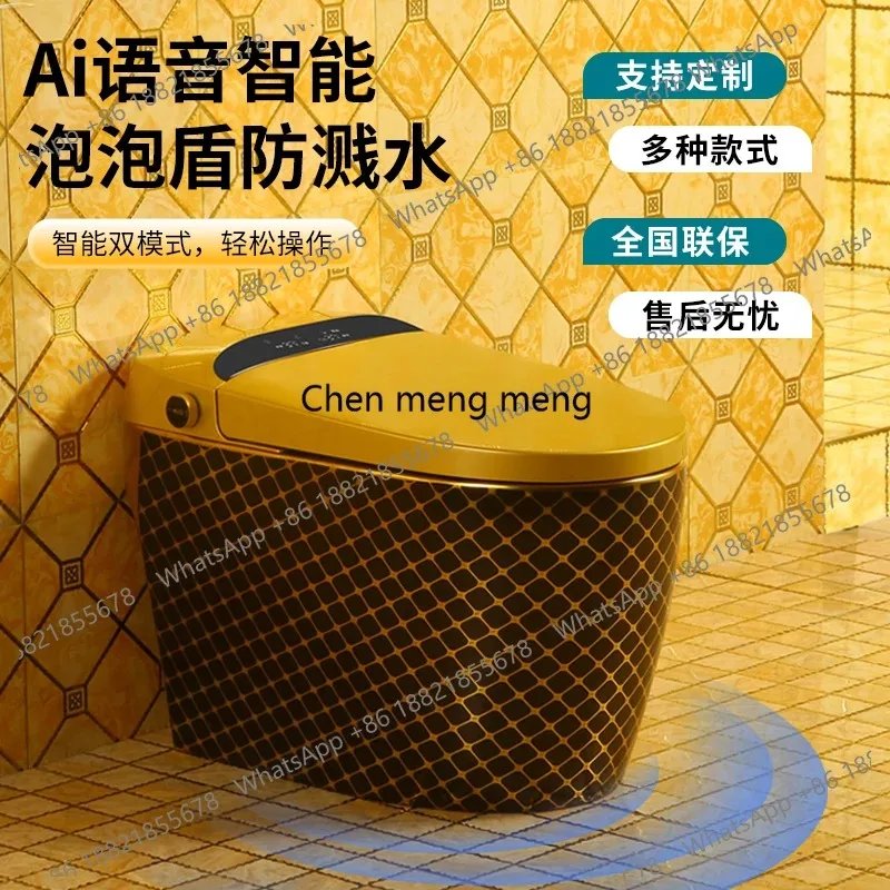 A17 The new European black and gold smart toilet is fully automatic induction cleaning integrated color intelligence
