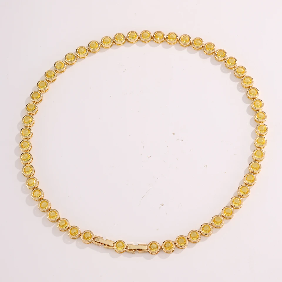 ZAKOL Luxuriöse, zierliche, glänzende, farbenfrohe Zirkon-Tennis-Choker-Halskette für Frauen, eleganter, funkelnder Kristall-Schmuck für Hochzeiten und Partys – Detail 6